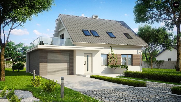 Проєкт будинку U231 - З мансардним поверхом дома в Україні