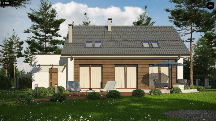 Проєкт будинку U266 A - З мансардним поверхом дома в Україні