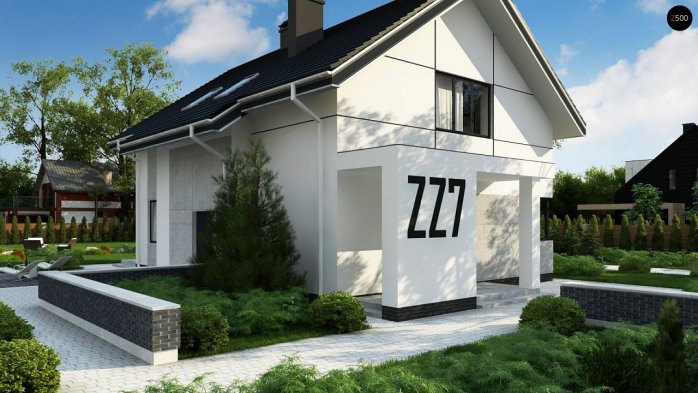 Проєкт будинку Uu7 - З мансардним поверхом дома в Україні