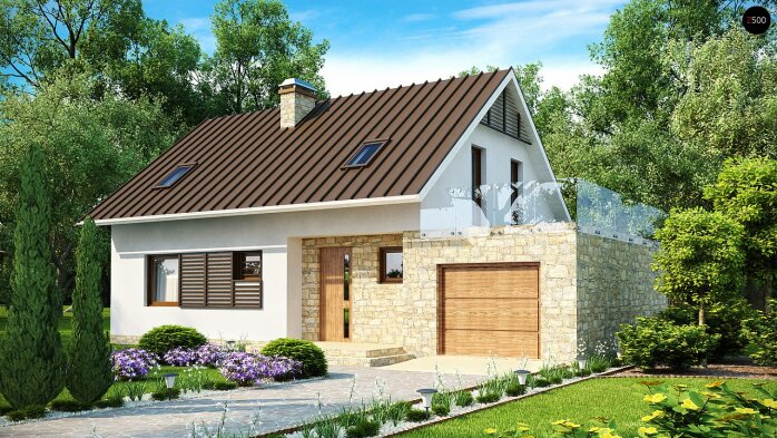 Проект дома U127 - 1 С мансардным этажом дома в Украине