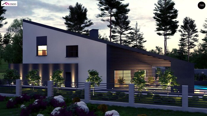 Проект дома Ux94 - 4 С мансардным этажом дома в Украине