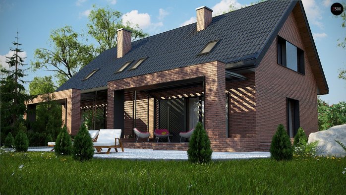 Проект дома U351 - 7 С мансардным этажом дома в Украине