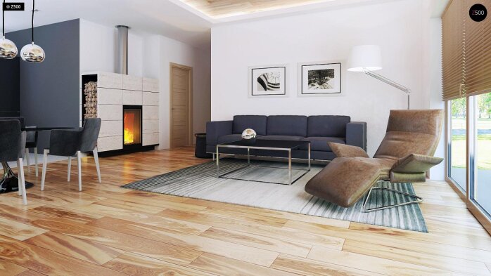 Проект дома Ux105 - 4 Одноэтажные дома в Украине