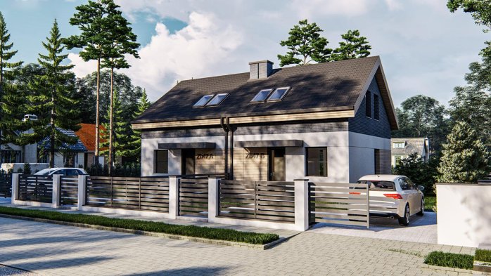 Проект дома Ub47 - 1 С мансардным этажом дома в Украине