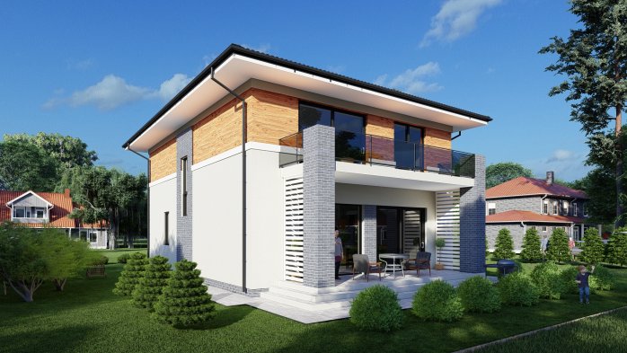 Проєкт будинку DBT 525 - Двоповерхові дома в Україні