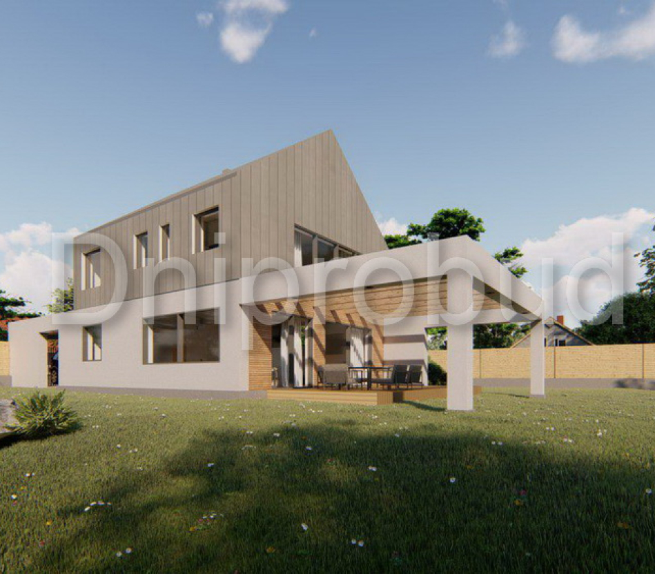 Двоповерховий будинок з фальцевою покрівлею (Чехова)