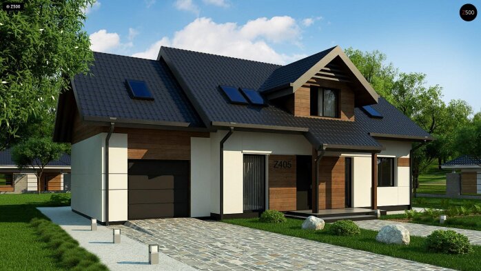 Проект дома U405 - 2 С мансардным этажом дома в Украине