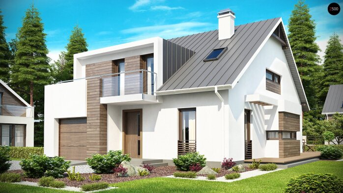 Проєкт будинку U116 - З мансардним поверхом дома в Україні