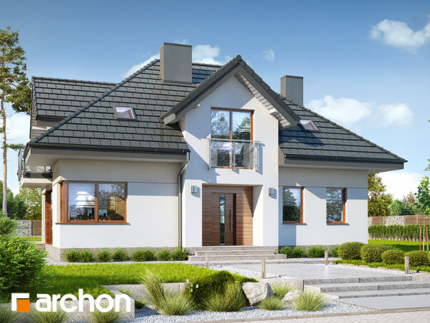 Проект дома Дом в сливах 2 - 1 С мансардным этажом дома в Украине