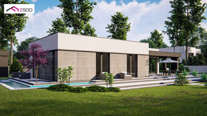 Проект дома Ux168 - 4 Одноэтажные дома в Украине