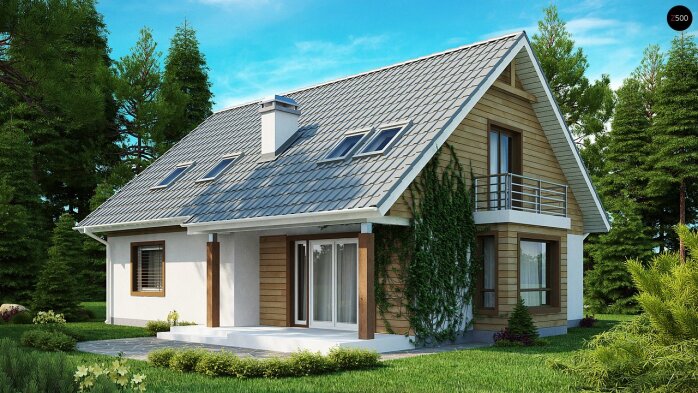 Проєкт будинку U95 - З мансардним поверхом дома в Україні