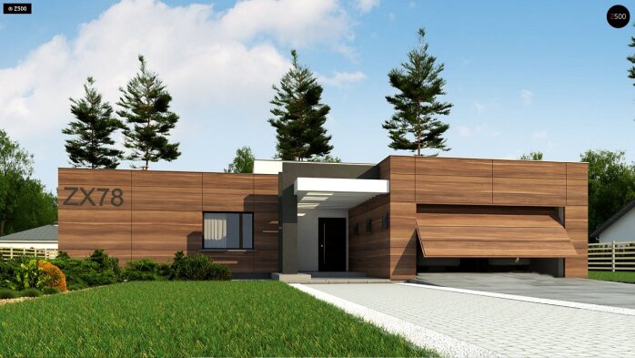 Проєкт будинку Ux78 - Одноповерхові дома в Україні