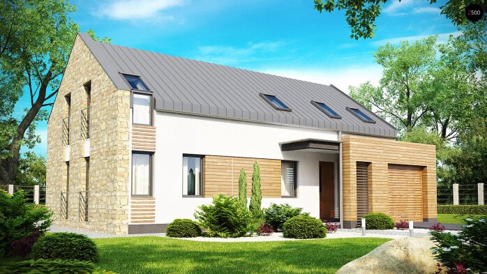 Проєкт будинку Ux38 - З мансардним поверхом дома в Україні