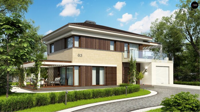 Проєкт будинку Ux63 B - Двоповерхові дома в Україні