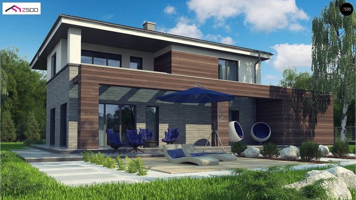 Проект дома Ux109 v1 - 3 Двухэтажные дома в Украине