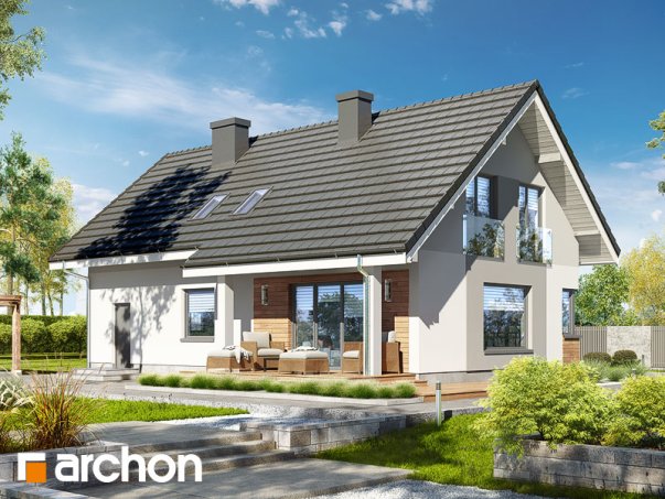 Проект дома Дом в хризантемах (А) - 2 С мансардным этажом дома в Украине