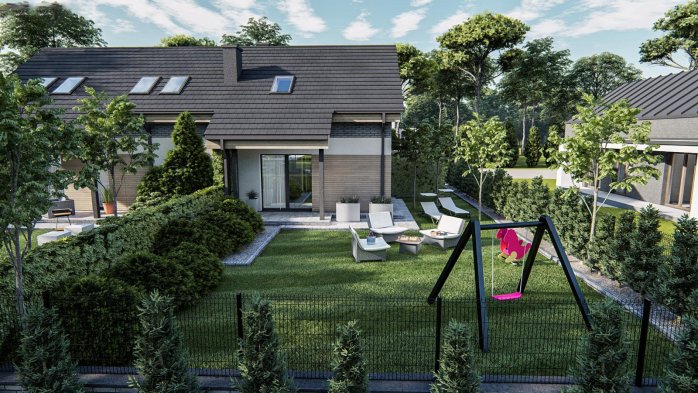 Проєкт будинку Ub45 - З мансардним поверхом дома в Україні