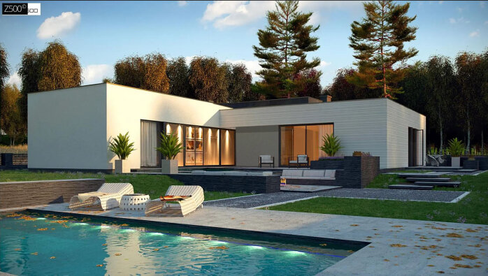 Проект дома Ux99 v1 - 3 Одноэтажные дома в Украине