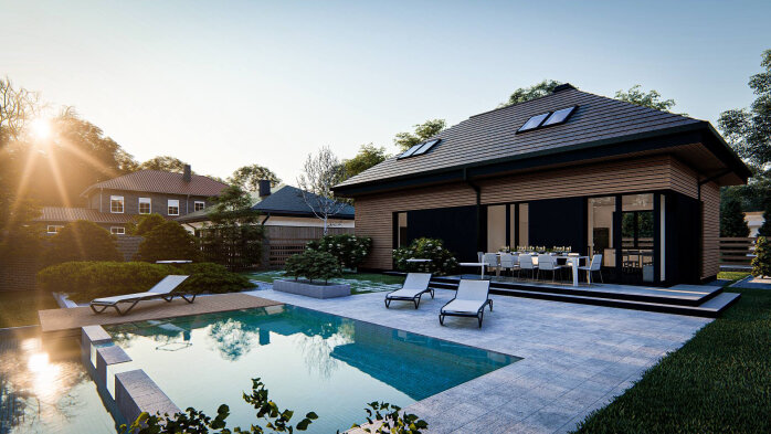 Проект дома U491 - 4 С мансардным этажом дома в Украине