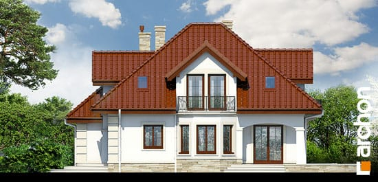 Проєкт будинку Будинок під туями вер.2 - З мансардним поверхом дома в Україні