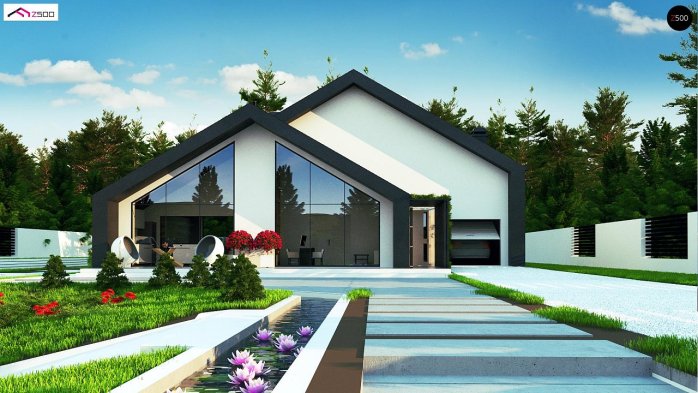 Проєкт будинку Ux250 - З мансардним поверхом дома в Україні