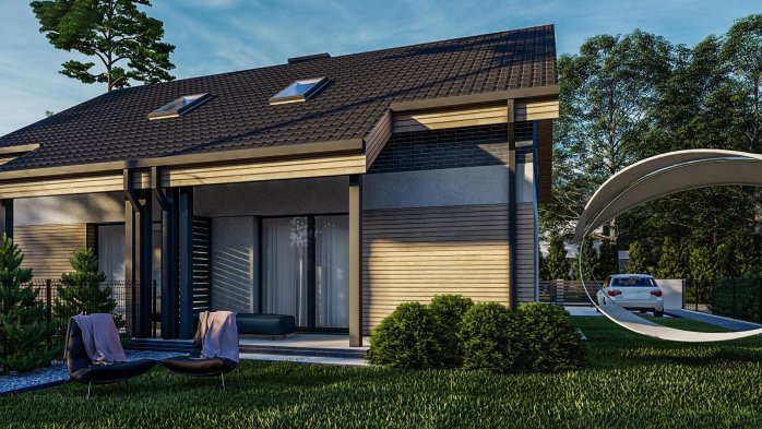 Проект дома Ub47 - 6 С мансардным этажом дома в Украине