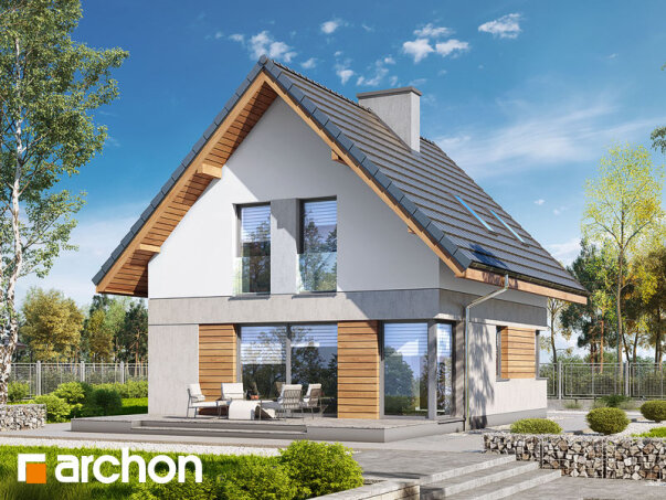 Проєкт будинку Будинок на пагорбі (Н) - З мансардним поверхом дома в Україні