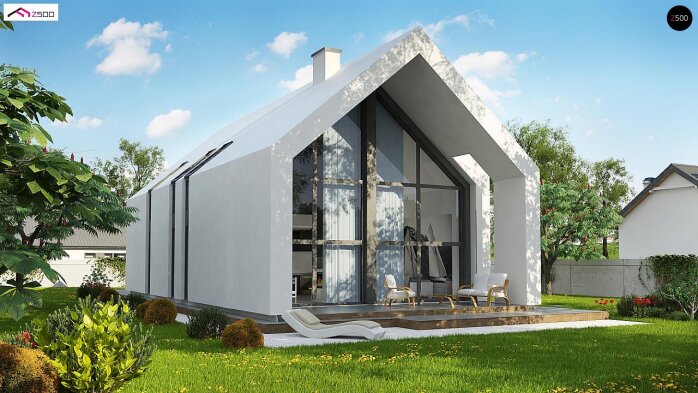 Проект дома U215 A - 4 С мансардным этажом дома в Украине