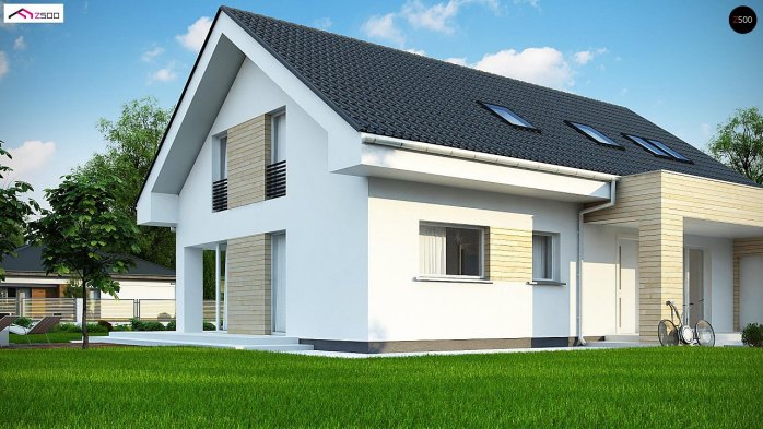 Проект дома U160 A GP - 6 С мансардным этажом дома в Украине