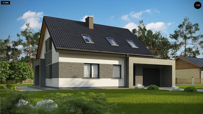 Проект дома U347 - 3 С мансардным этажом дома в Украине