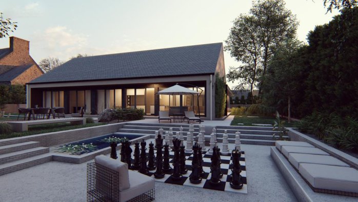 Проект дома U518 - 4 Одноэтажные дома в Украине