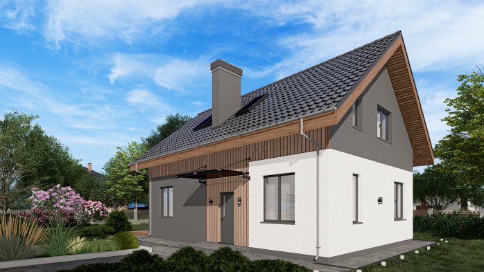 Проект дома Db 16 - 1 С мансардным этажом дома в Украине