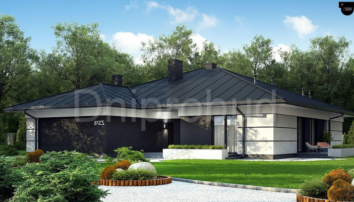 Великий одноповерховий котедж біля озера в Крюковщині