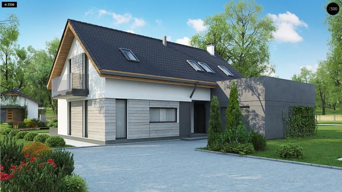 Проект дома U370 - 6 С мансардным этажом дома в Украине