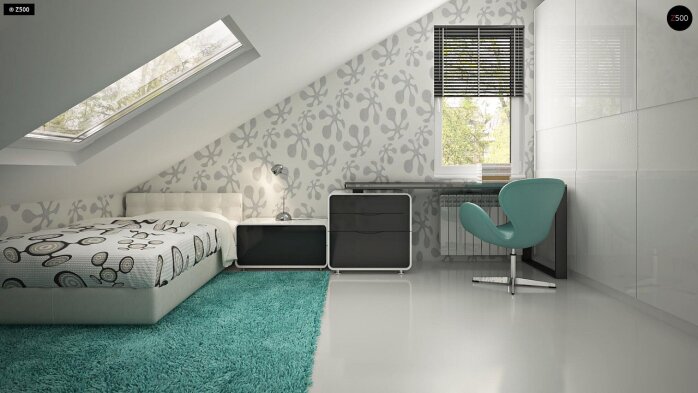 Проект дома U119 - 18 С мансардным этажом дома в Украине