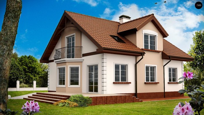 Проєкт будинку U28 - З мансардним поверхом дома в Україні