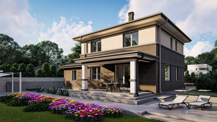 Проект дома Uu11 k - 4 Двухэтажные дома в Украине