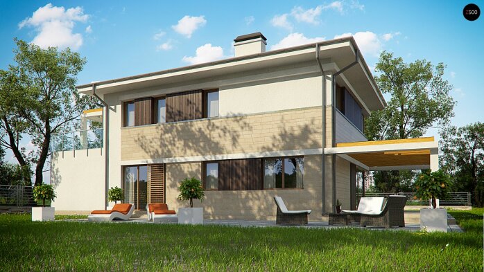 Проект дома Ux63 B+P - 4 Двухэтажные дома в Украине