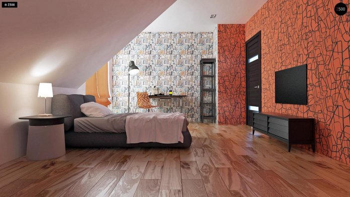 Проект дома U89 - 17 С мансардным этажом дома в Украине