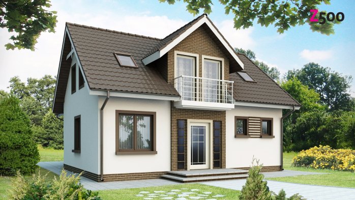 Проект дома U13 - 1 С мансардным этажом дома в Украине