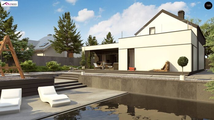 Проєкт будинку U457 - З мансардним поверхом дома в Україні