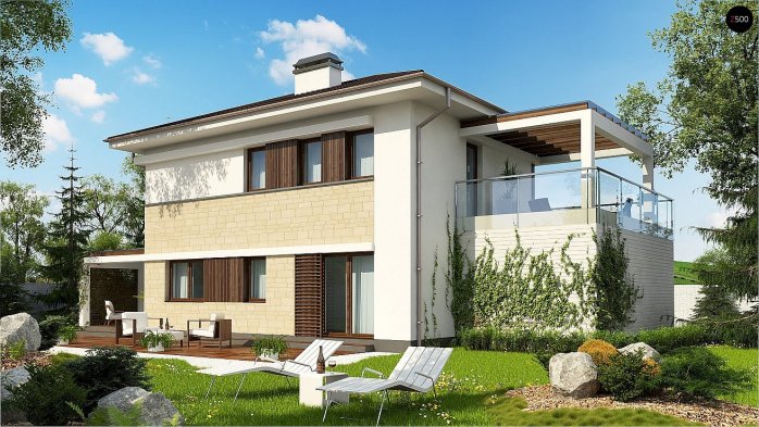 Проєкт будинку Ux63 C S - Двоповерхові дома в Україні