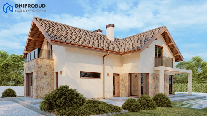 Проект дома DB 56 - 2 С мансардным этажом дома в Украине