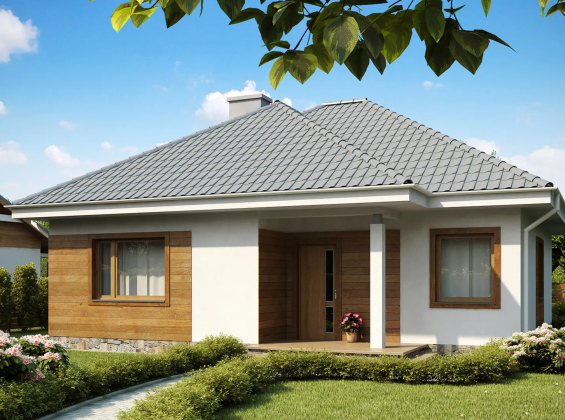 Проект одноэтажного дома с 2 спальнями z64