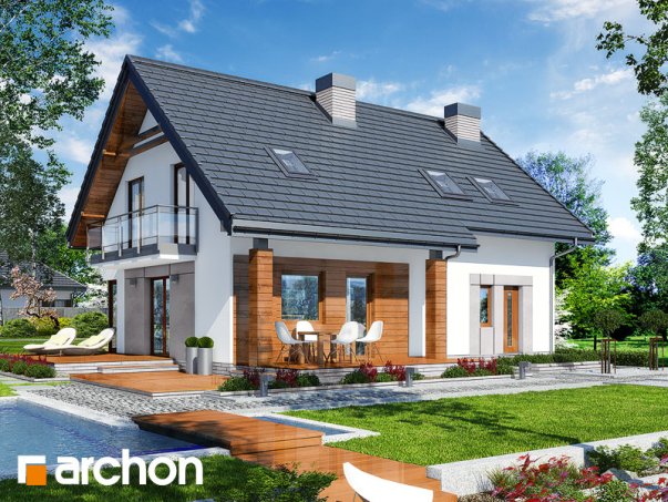 Проєкт будинку Будинок в яблонках 7 - З мансардним поверхом дома в Україні