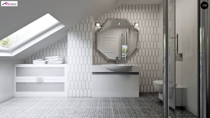 Проєкт будинку U128 - З мансардним поверхом дома в Україні