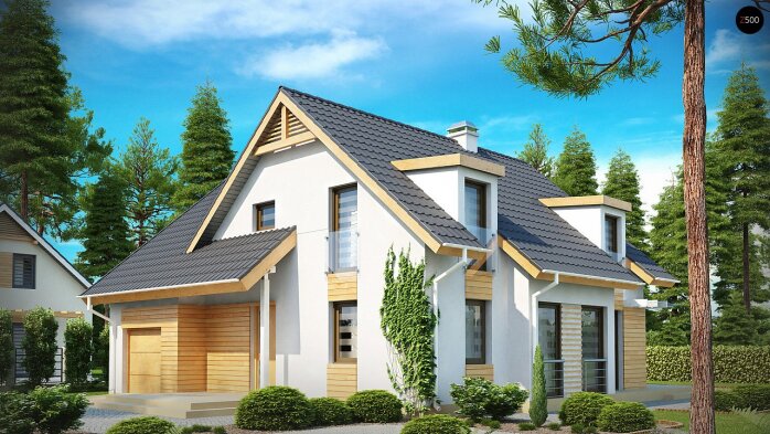 Проєкт будинку U135 - З мансардним поверхом дома в Україні