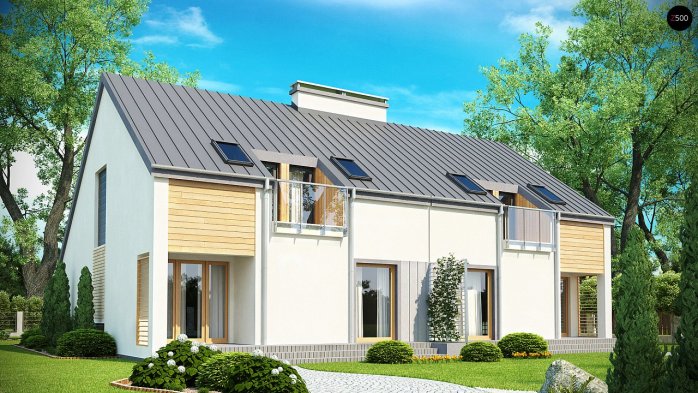 Проект дома Ub4 - 2 С мансардным этажом дома в Украине