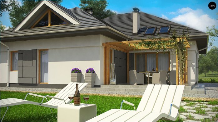 Проєкт будинку U306 - З мансардним поверхом дома в Україні