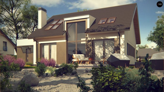 Проект дома U266 - 3 С мансардным этажом дома в Украине